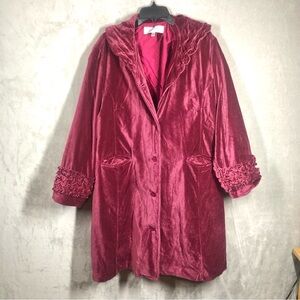 Hopeless Romantic Velvet Coat Size XXL Burgundy Victorian Whimsigoth 90s Witchy